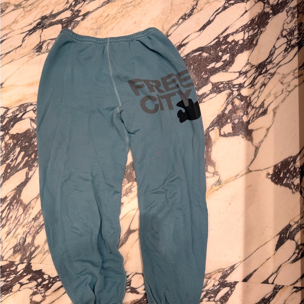 Freecity Light Blue Lounge Sweatpants Pants sz small - Picture 3 of 8